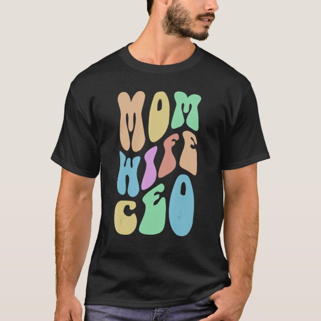 Camiseta Groovy MOM WIFE CEO Sra. Boss Chica Business Propi (Anverso)