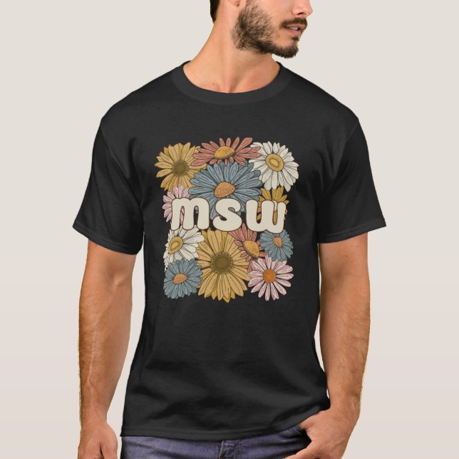 Camiseta Groovy MSW Master of Social Work Flowers (Anverso)