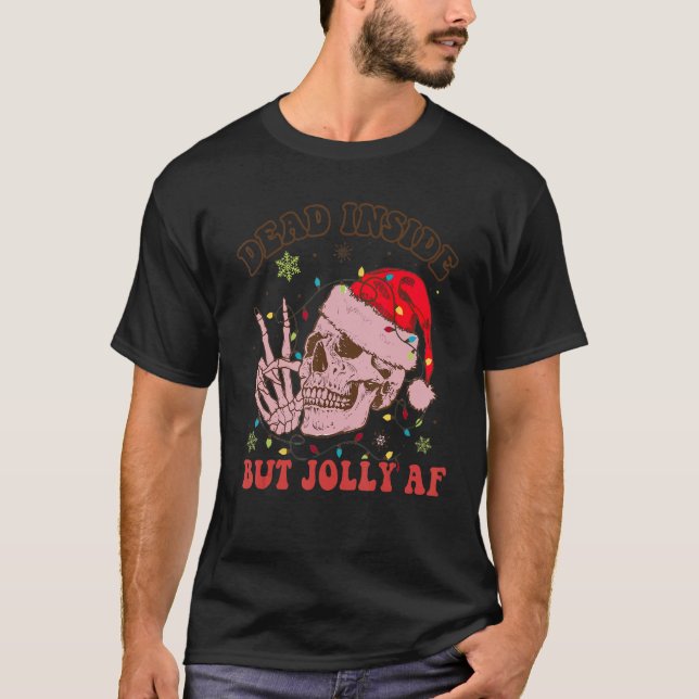 Camiseta Groovy Muerto Dentro Pero Navidades De Jolly Af Sk (Anverso)