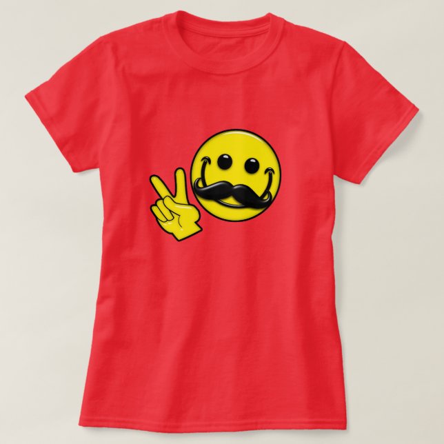 Camiseta Groovy Mustache Peace (Diseño del anverso)