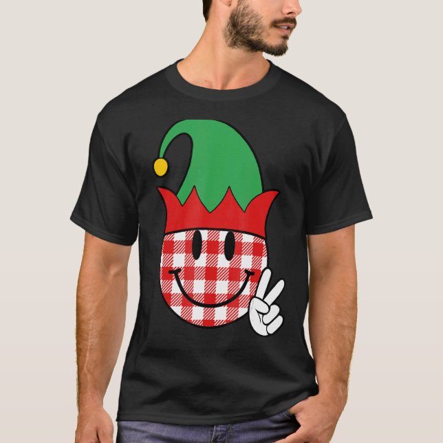 Camiseta Groovy Navidades ELF Face Team Santa Elf Squad Xma (Anverso)