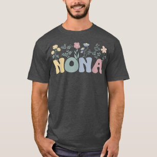 Camiseta Groovy Nona Abuela Flores Nona Abuela