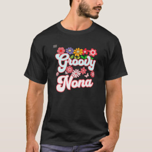 Camiseta Groovy Nona Floral Hippie Retro Daisy Flor Mola