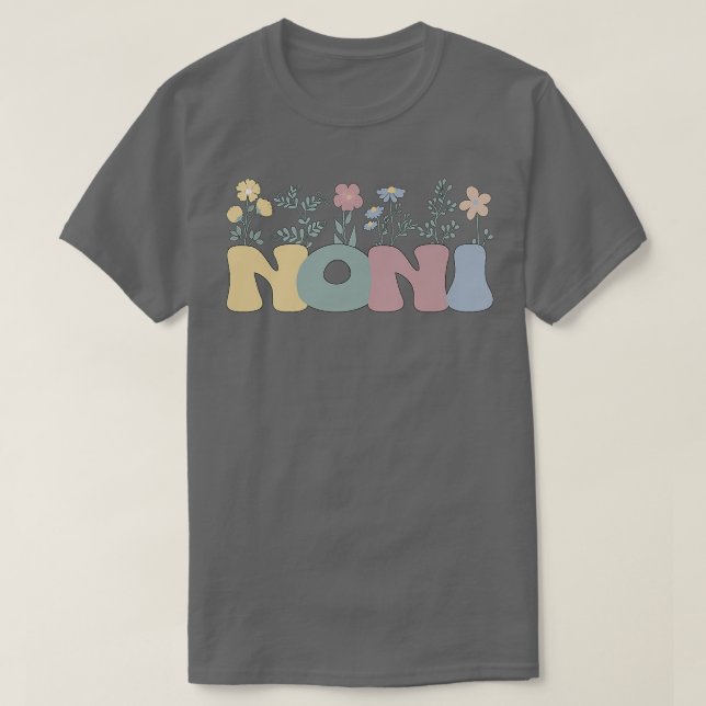 Camiseta Groovy Noni Abuela Flores Noni Abuela  (Diseño del anverso)