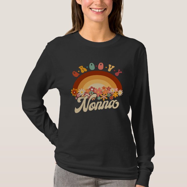 Camiseta Groovy Nonna Retro Rainbow 70s Grandma Matching Fa (Anverso)