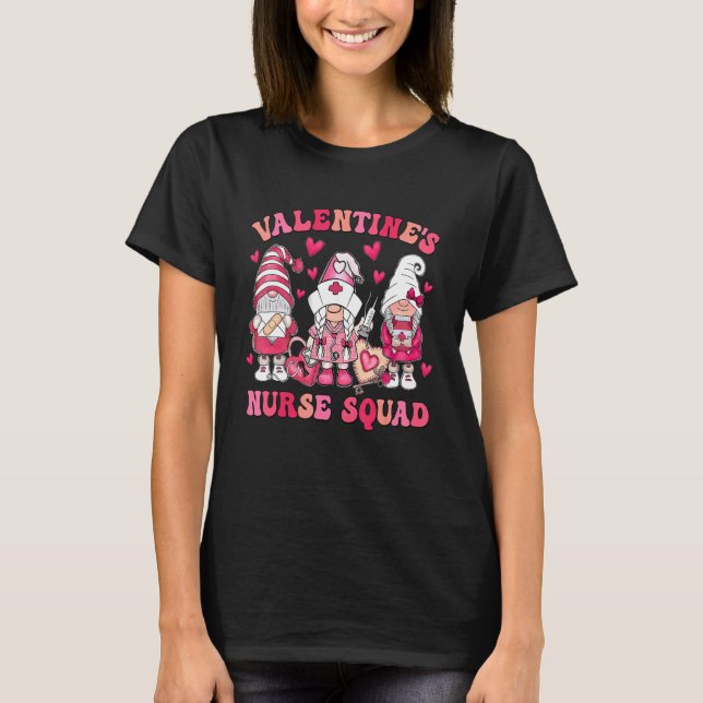Camiseta Groovy Nurse Squad Gnomes Nurse Valentines Day Nur (Anverso)
