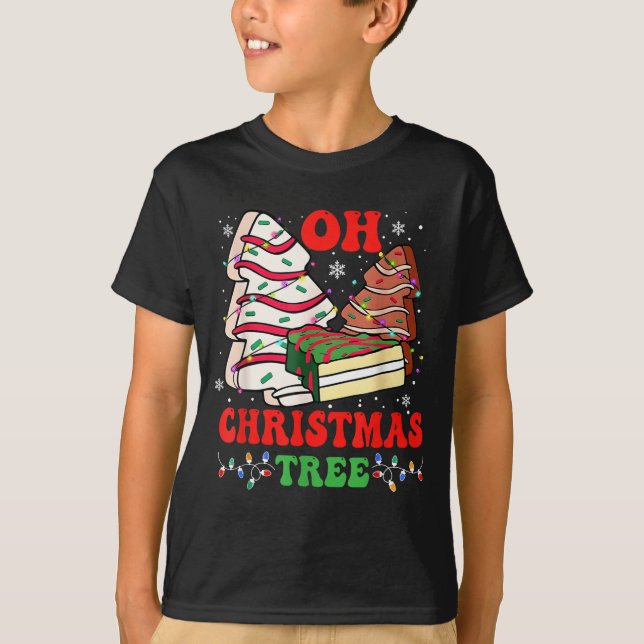 Camiseta Groovy Oh Christmas Tree Cakes Debbie Becky Jen Ca (Anverso)