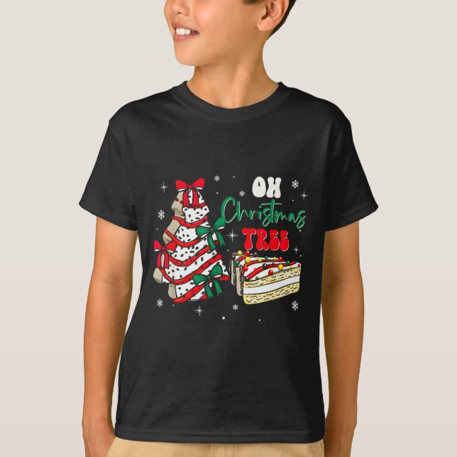 Camiseta Groovy Oh Christmas Tree Cakes Debbie Becky Jen Ca (Anverso)