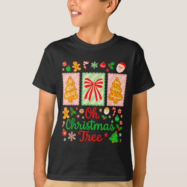 Camiseta Groovy Oh Christmas Tree Cakes Debbie Becky Jen Ca (Anverso)