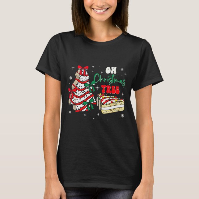 Camiseta Groovy Oh Christmas Tree Cakes Debbie Becky Jen Ca (Anverso)