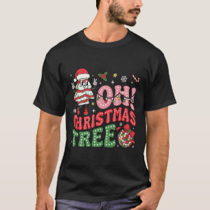 Camiseta Groovy Oh Christmas Tree Cakes Funny Xmas Cake Lov