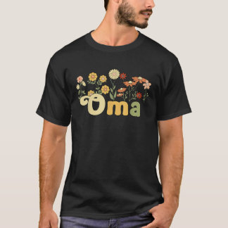 Camiseta Groovy Oma Abuela Flores Oma Abuela