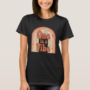 Camiseta Groovy One Es Un Vibe Floral De Arcoiris Infantil 