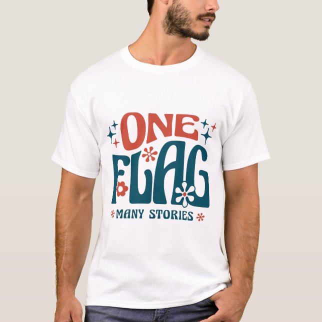 Camiseta Groovy One Flag, Many Stories (Anverso)