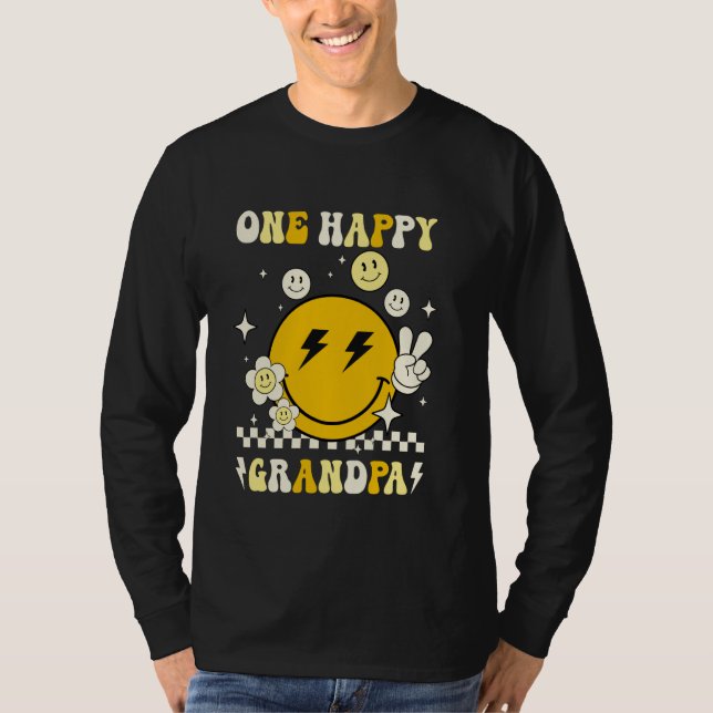 Camiseta Groovy One Happy Grandpa Smile Face Birthday Famil (Anverso)