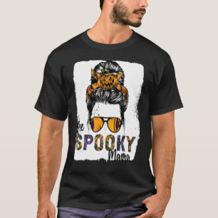 Camiseta Groovy One Spooky Mama Messy Bun Women Witch Mom H