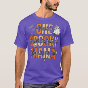 Camiseta Groovy One Spooky MamaTee Leopard Women Witch Mom