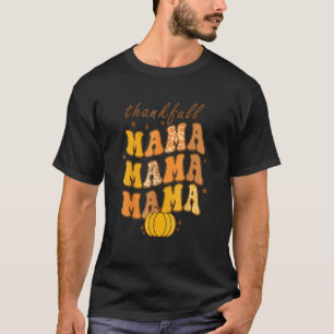 Camiseta Groovy One Thanked Mama Leopard Hello Fall Gracias
