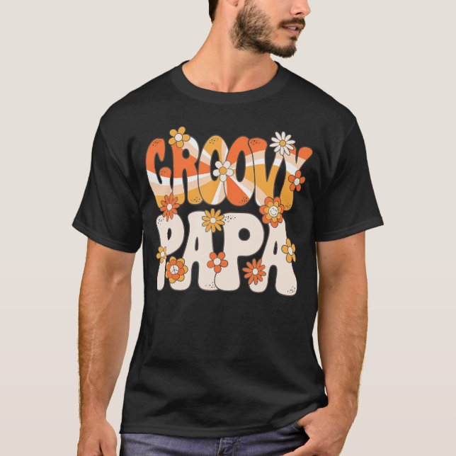Camiseta Groovy Papa 70 Hombres Fiesta Temática Hippie De L (Anverso)