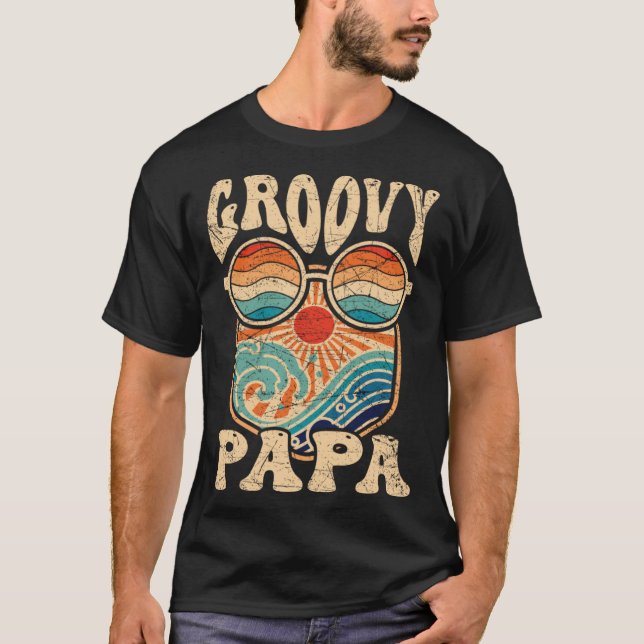 Camiseta Groovy Papa 70 Nostalgia estética de 1970 Retro G (Anverso)