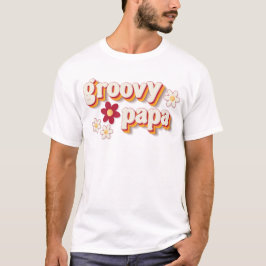Camiseta Groovy Papa T-Shirt | Retro Daisy Boho Cumpleaños 