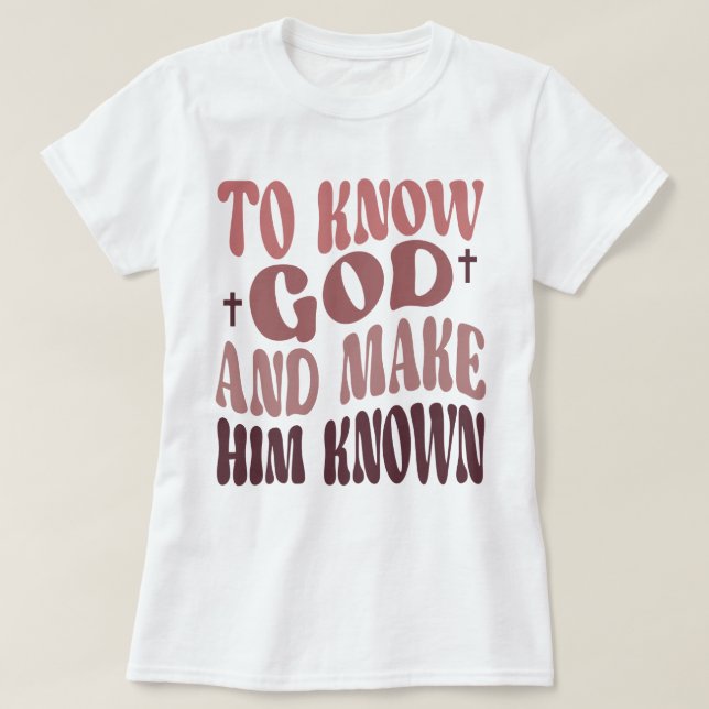 Camiseta Groovy para conocer a Dios y darle a conocer CC (Diseño del anverso)