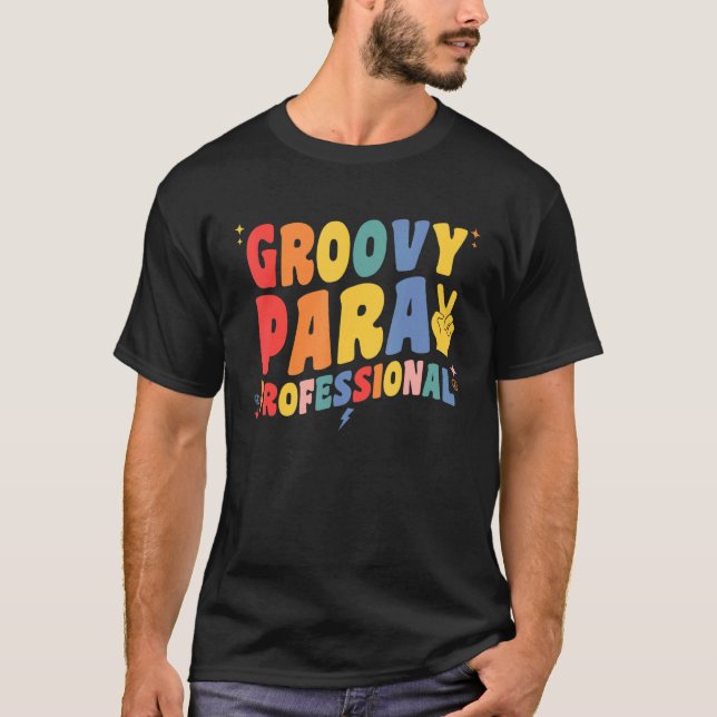 Camiseta Groovy Paraprofesional Retro Para Pro Professiona (Anverso)