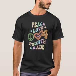 Camiseta Groovy PAZ AMOR CUARTO GRADO Estampado Leopardo 4º