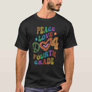 Camiseta Groovy PAZ AMOR CUARTO GRADO Estampado Leopardo 4º