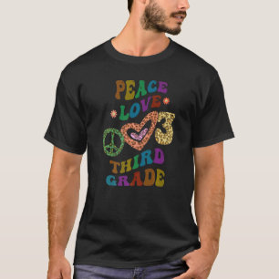 Camiseta Groovy PAZ AMOR TERCER GRADO Estampado de leopardo