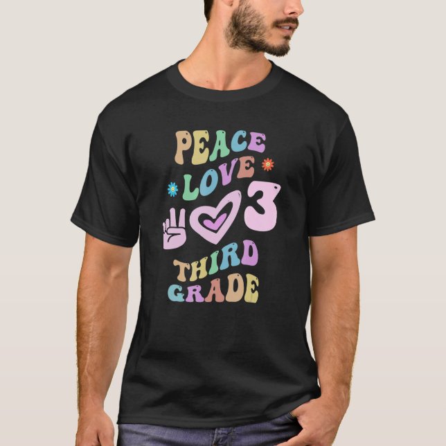 Camiseta Groovy Peace Love 3D GRADE Profesora Pequeña Miss (Anverso)