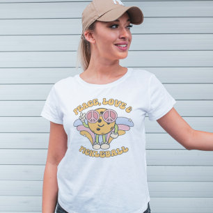Camiseta Groovy Peace, Love and Pickleball Retro
