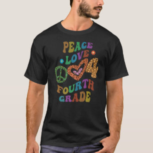Camiseta Groovy PEACE LOVE CUARTO GRADO Leopardo Imprimir 4