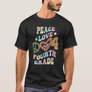 Camiseta Groovy PEACE LOVE CUARTO GRADO Leopardo Imprimir 4