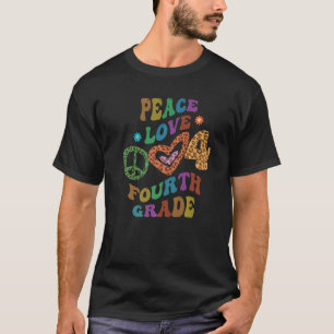 Camiseta Groovy PEACE LOVE CUARTO GRADO Leopardo Imprimir 4