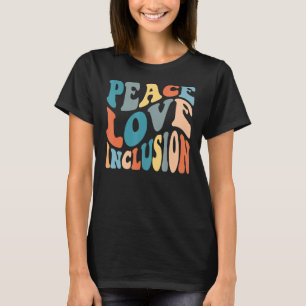 Camiseta Groovy Peace Love Inclusion SPED Squad Special Ed