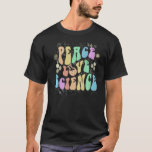 Camiseta Groovy PEACE LOVE SCIENCE Technology Vibes Teacher<br><div class="desc">Groovy PEACE LOVE SCIENCE Technology Vibes Teacher equipo</div>