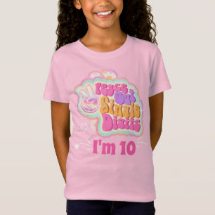 Camiseta Groovy Peace Out Single Digits I'm 10 T-Shirt