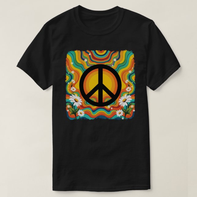 Camiseta Groovy Peace Retro Vibes (Diseño del anverso)