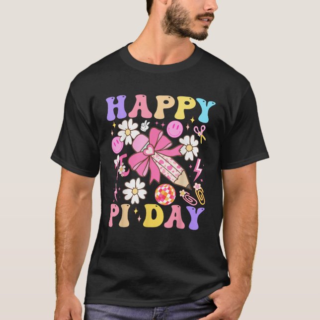 Camiseta Groovy Pi Day 3 14 Coquette Bow Math Teachers Stud (Anverso)