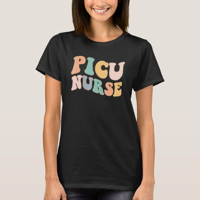 Camiseta Groovy PICU Nurse Appreciation Pediatric Intensive (Anverso)