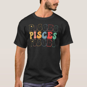 Camiseta Groovy Pisces Zodiac Tee cumpleaños para Pisces