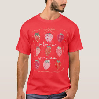 Camiseta Groovy Postparto es Mi Favorito Fresa Madre Bebé