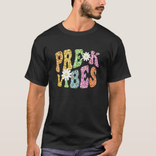 Camiseta Groovy PRE K VIBES Teacher Leopard Print PreK Retr