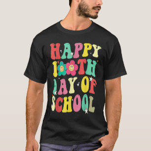 Camiseta Groovy Profesores 100 Días de Escuela Feliz 100 Dí