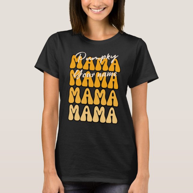 Camiseta Groovy Pumpky Mama Funny Fall Halloween (Anverso)