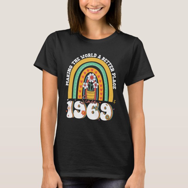 Camiseta Groovy Rainbow 54 años de edad Impresionante 1969  (Anverso)