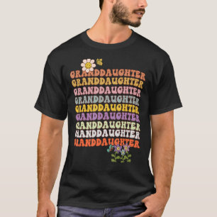 Camiseta Groovy retro Abuela ondeando palabras con flores
