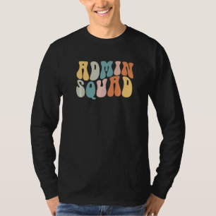 Camiseta Groovy Retro Admin Squad Secretaria Escolar Retro