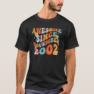 Camiseta Groovy Retro Asombroso desde 2002 20 años de edad 